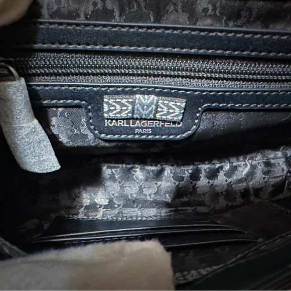 Y2K Karl Lagerfeld Black Chevron Chain Shoulder Bag ❌60% OFF SALE❌ make offer - Picture 6 of 13